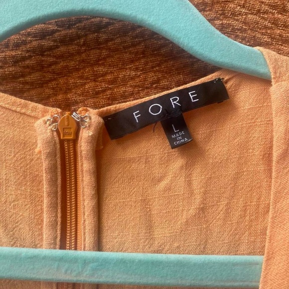 NWOT Fore Orange Sorbet Summer Cutout Flutter Sleeve Midi Dress, Size L. - Picture 7 of 7